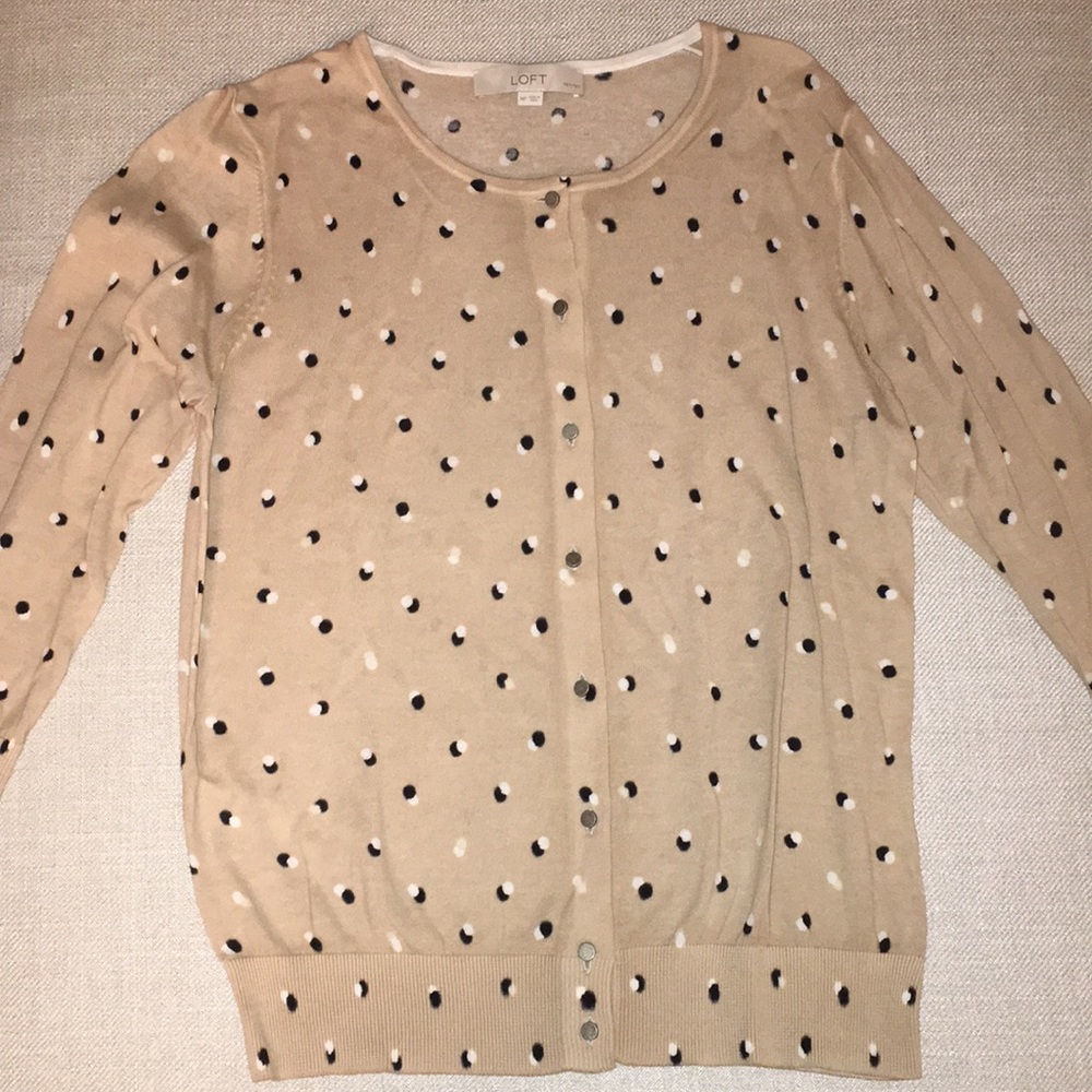 Ann Taylor petite tan button up sweater